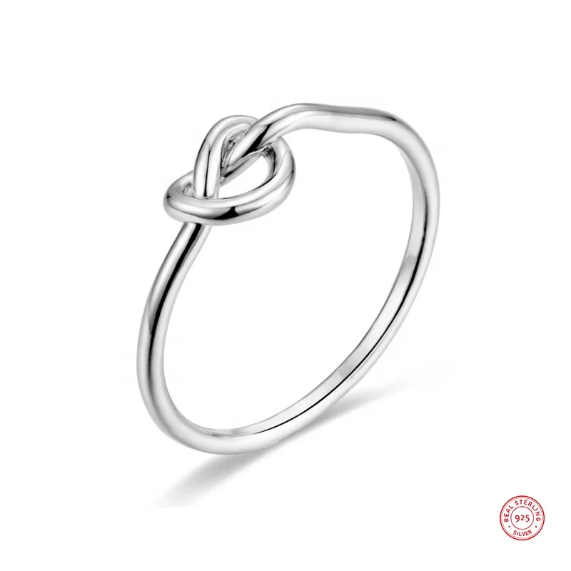 

Dainty Ladies Knot Engagement Wedding 925 Sterling Silver Rings Jewelry Women