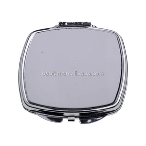 DIY blank sublimation folding photo metal compact mirror
