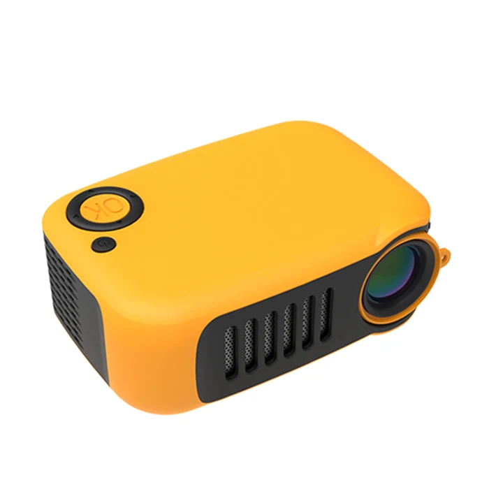 

2019 Mini Projector 800 Lumens Portable LED Proyector HDMI Home Theatre Beamer for Kids A2000, Orange;black;white