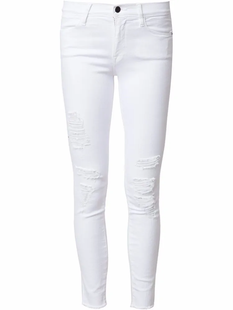 damage jeans white