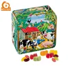 Kids Fancy Square Metal Fudge Tins Candy Tin Case with 3D Embossed