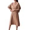 cashmere lady suit cashmere top skirt set for woman 3 piece set