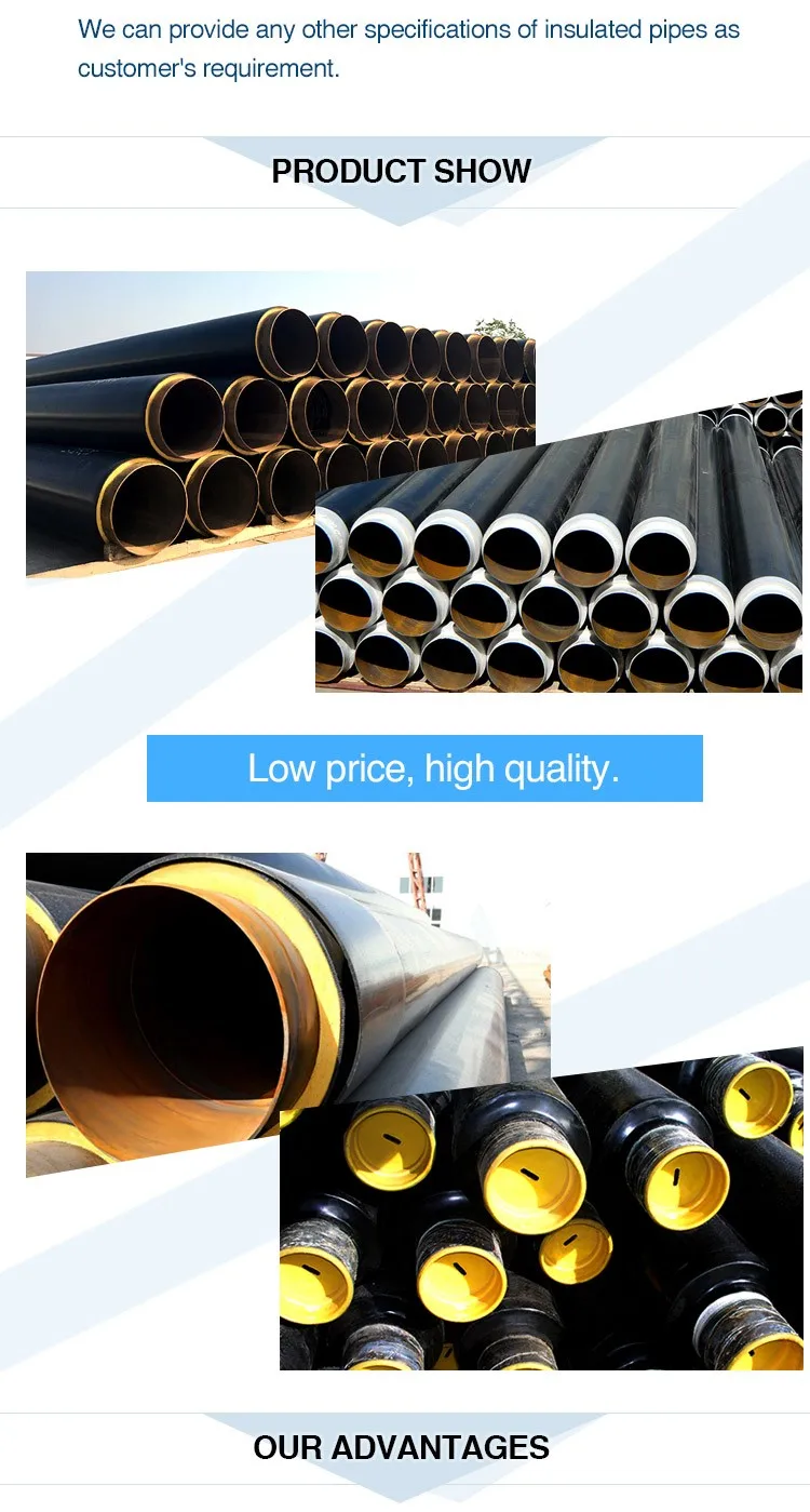 Hdpe Jacket Preinsulated Polyethylene Pipe Underground Insulation