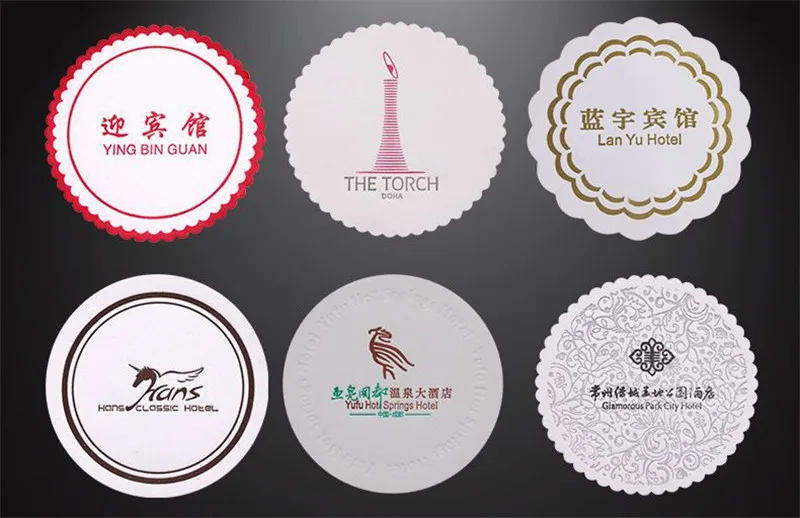 Wholesale Custom Printed Hotel Disposable Round Cheap Absorbent Coaster