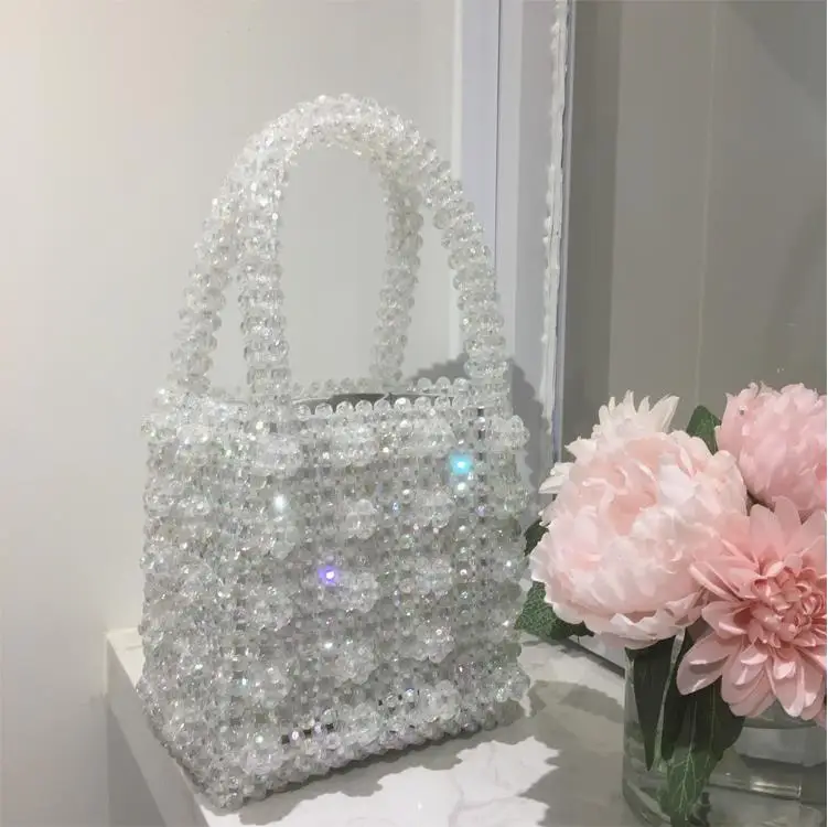 transparent beaded bag