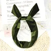C55 Bulk Women Rabbit Ears Hair Band Turban Elastic Bandage Plain Outdoor Sport Solid Velvet Headband