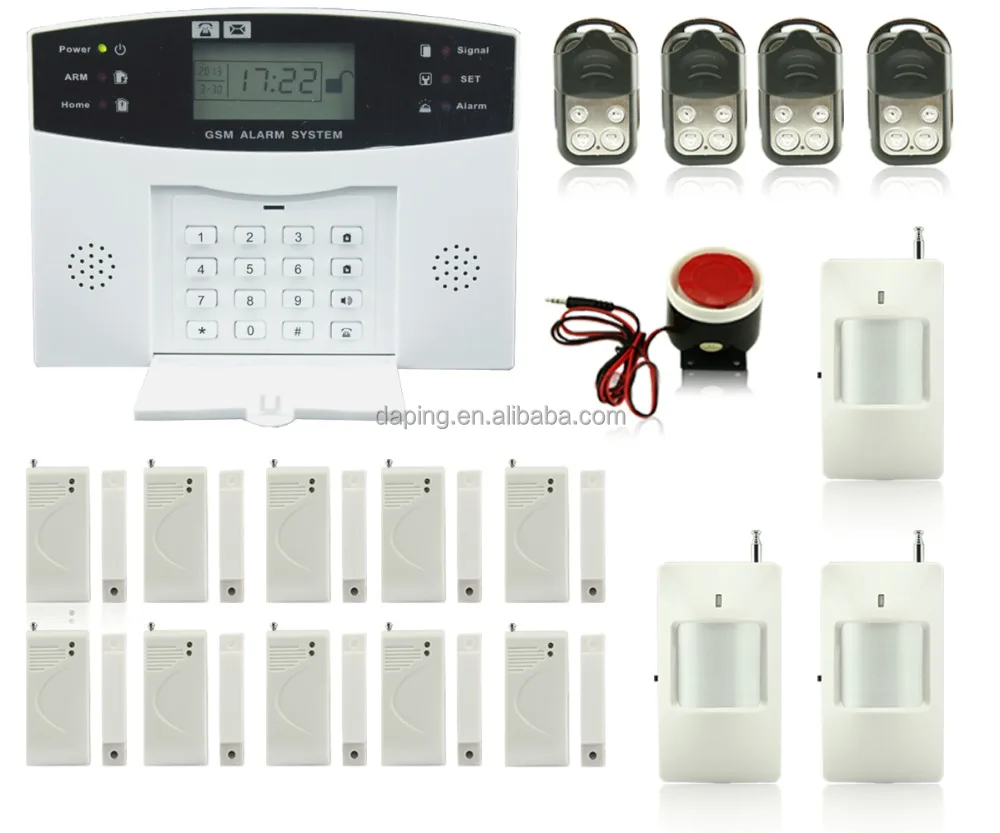 Digital Home Security Gsm Alarm System Burglar Alarm Mansion PIR Sensor Detector Siren Strobe