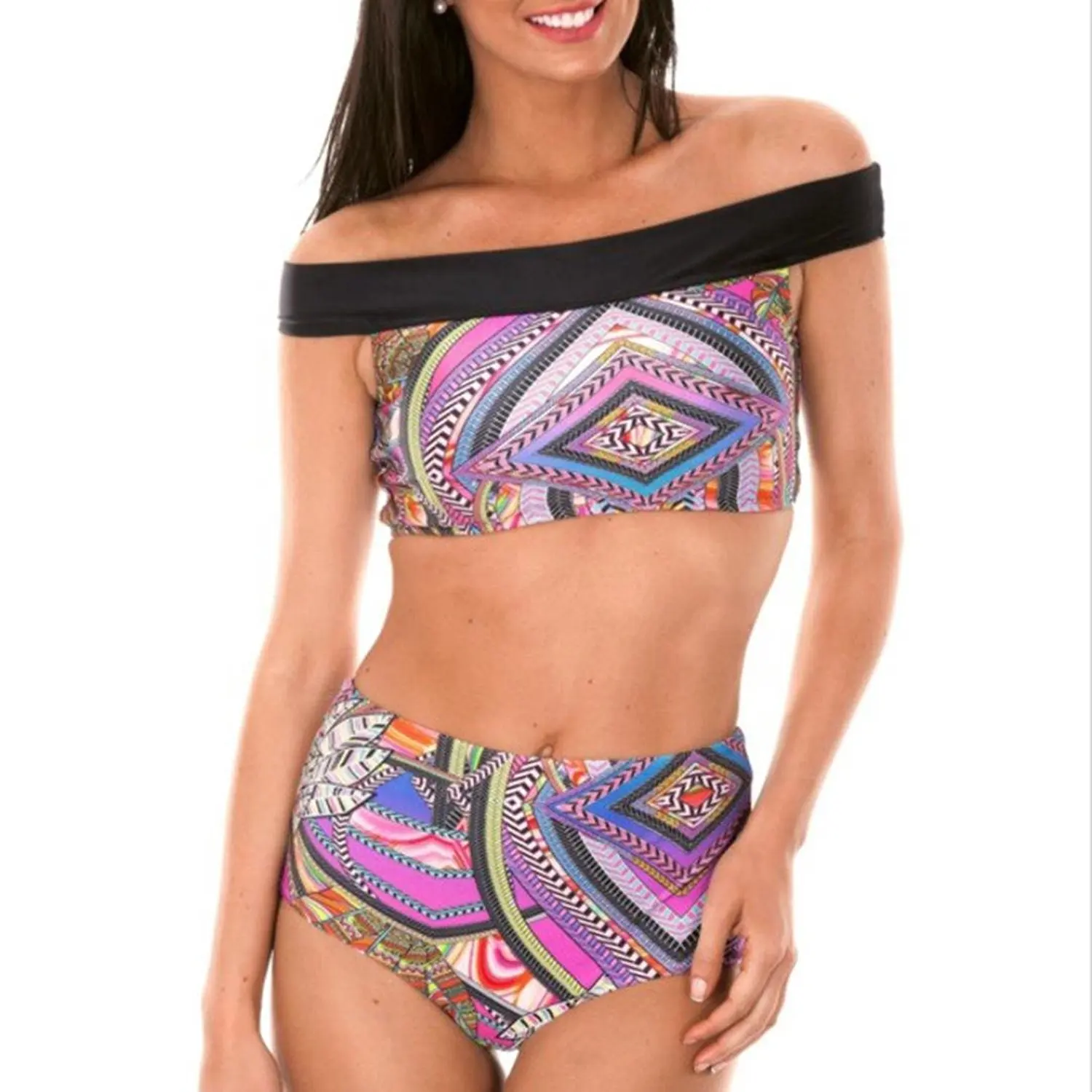 Women Ruffle Off Shoulder Push Up Swimwear Swim Suit Bathing Suit Beachwear Bikini