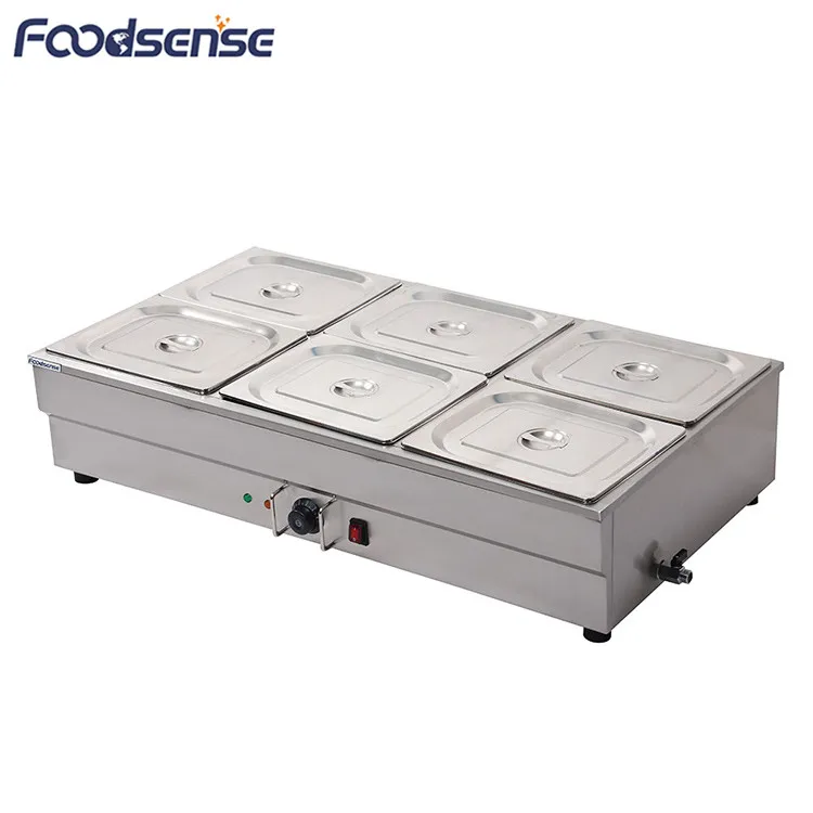 High Capacity Bain Marie 6 Tray 1.8KW Hot Bain Marie, Bain Marie Thermostat For Sale