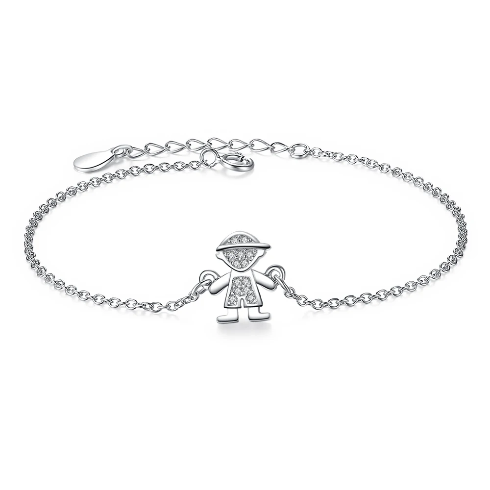 

Luxury Adjustable Chain Bracelets 925 Sterling Silver Boy Crystal Stone Bracelet For Women Jewelry Gift