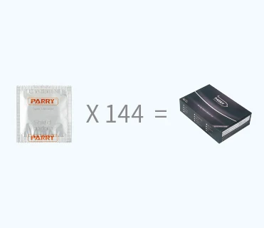 
PARRY male condom 144 condom pack OEM lubricated herbal condoms 