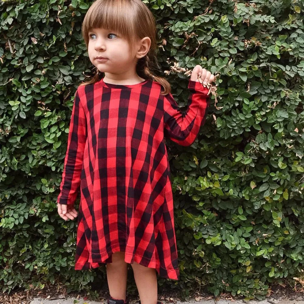 

GD070A 1-6years long sleeve baby dress girls plaid baby girls dresses, As the picture showed