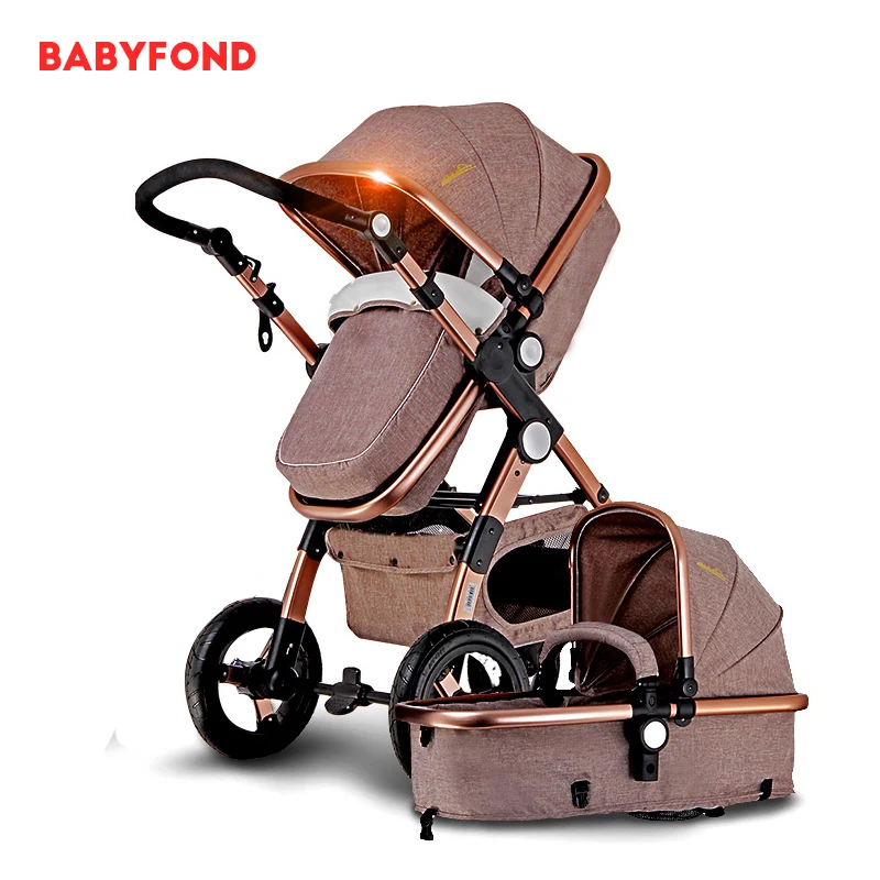 

2 in 1 baby stroller of inflatable 4 wheels and good quality baby carriage baby doll stroller, Khaki;blue;purple;red
