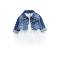 

Fashion Baby Girls Jeans Coat Long Sleeve Printed tutu Dress Two Piece Suit