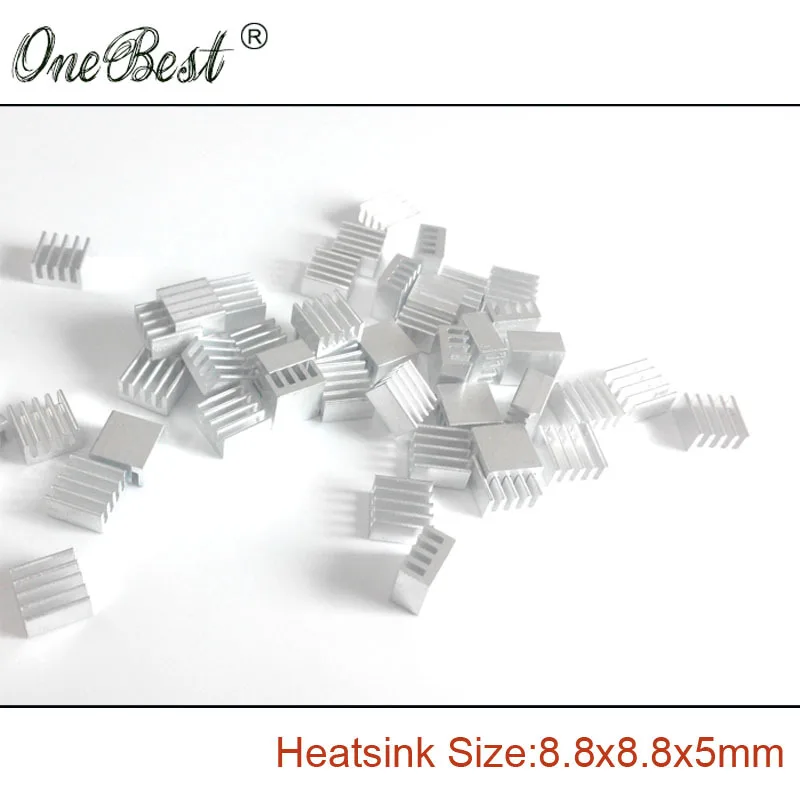 50Pcs Aluminum Extruded heatsink 8 8 8 8 5mm Electronic chip cooling radiator cooler for A4988