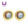 AIDAILA Charm Women Jewelry Gold Plated Circle Sea Shell Earrings Stud