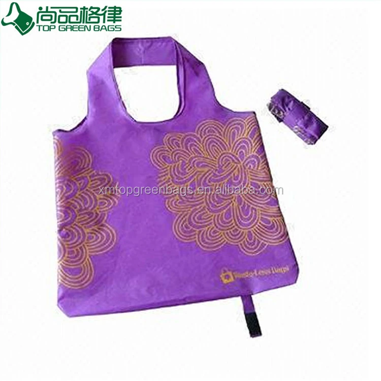 
customized foldable recycle fold shopping bag design polyester shopper folding tote 