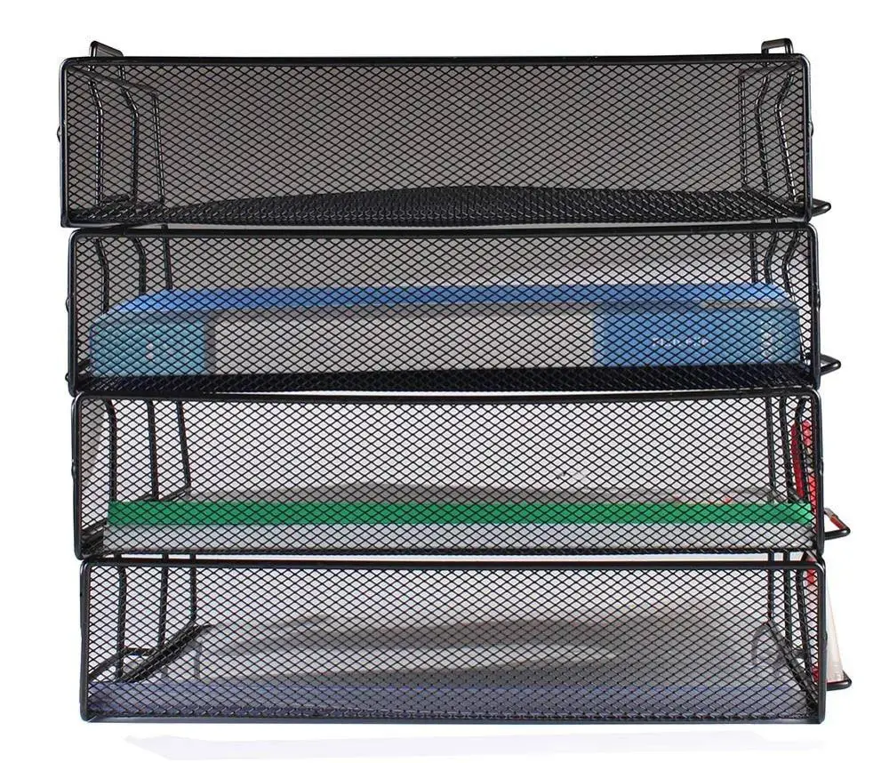 
Amazon Hot Sale Office desk organizer 4 tier mesh paper file document stackable letter tray for organizer holder 