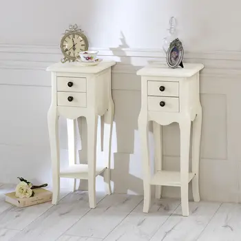 Slim Cream 2 Drawer Bedside Table Buy Adjustable Bedside