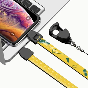 OEM logo 2019 multifunction neck lanyard usb cable fast charging data cable with cell phone holder
