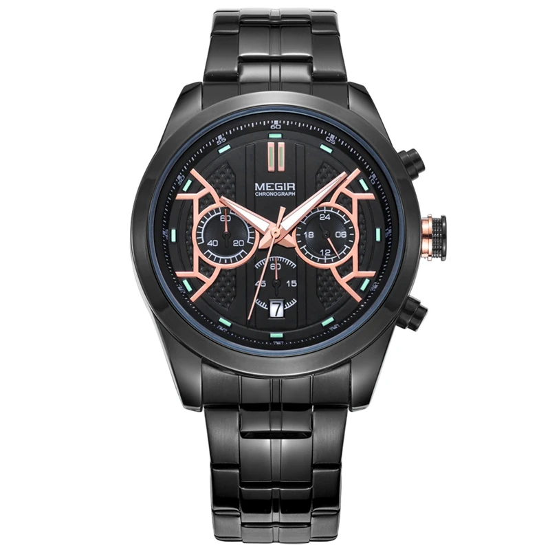 

MEGIR 3016 Luxury Watch men 2 colors new Quartz Watches Casual Relogio Masculino Chronograph Waterproof Stainless Wristwatch