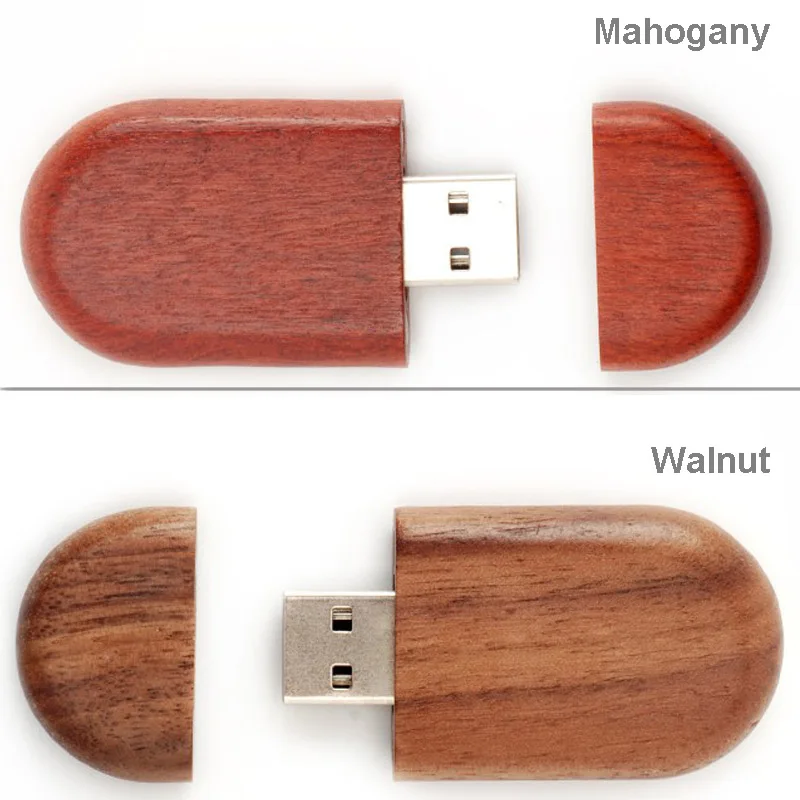 Logo printing Wooden Oval Shaped Unique USB Flash Drive - ANKUX.COM