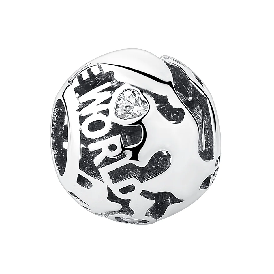 

Manufacturer Wholesale 925 Silver Charm Radiant World Round Shape Charm Beads for DIY Women Orignal Bracelet