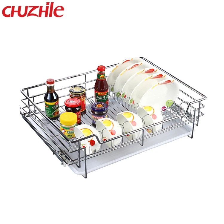 Chuzhile Hot Sale Collapsible Metal Kitchen Wire Drawer Basket