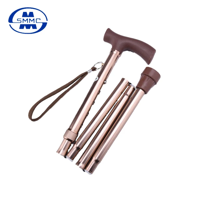 
Old man used height adjustable folding walking sticks with rubber tips 