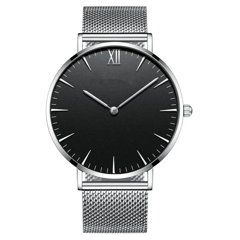 stainless steel mesh strap simple quartz watch custom logo for men women watch