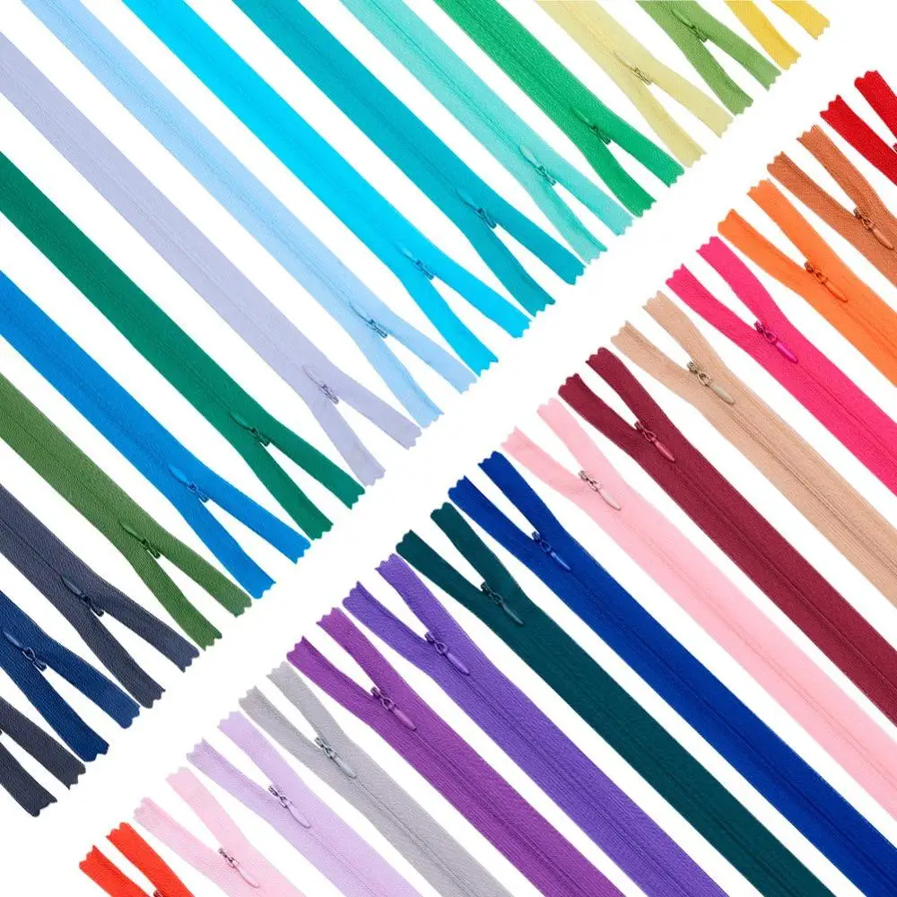 

3# Various Length Invisible Zippers Purple Orange Green Black DIY Nylon Coil Zipper For Sewing Clothes, Any color