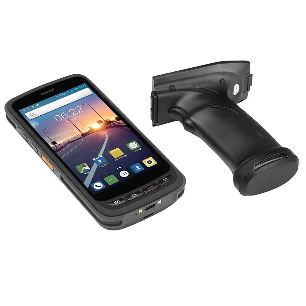 

Portable Android 8.1 OS 1D Laser 2D Barcode Scanner RFID Reader Rugged PDA with NFC Function, Black