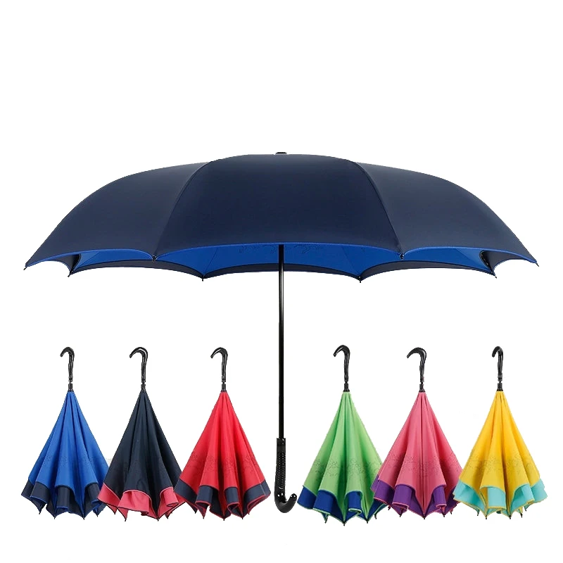 

Umbart double layer customized car umbrella 23 inch reversed umbrella inverted umbrella, Blue;yellow;red;black;pink