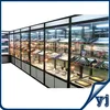 Store and Supermarket Glass Display Showcase glass door display wooden cabinet