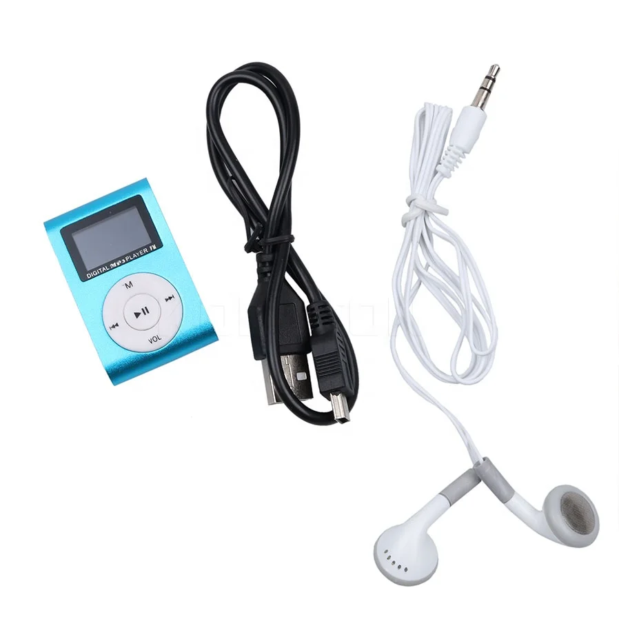 

New Gift portable Customized Running sport Metal Mini usb Clip MP3 Player With display Screen free sample