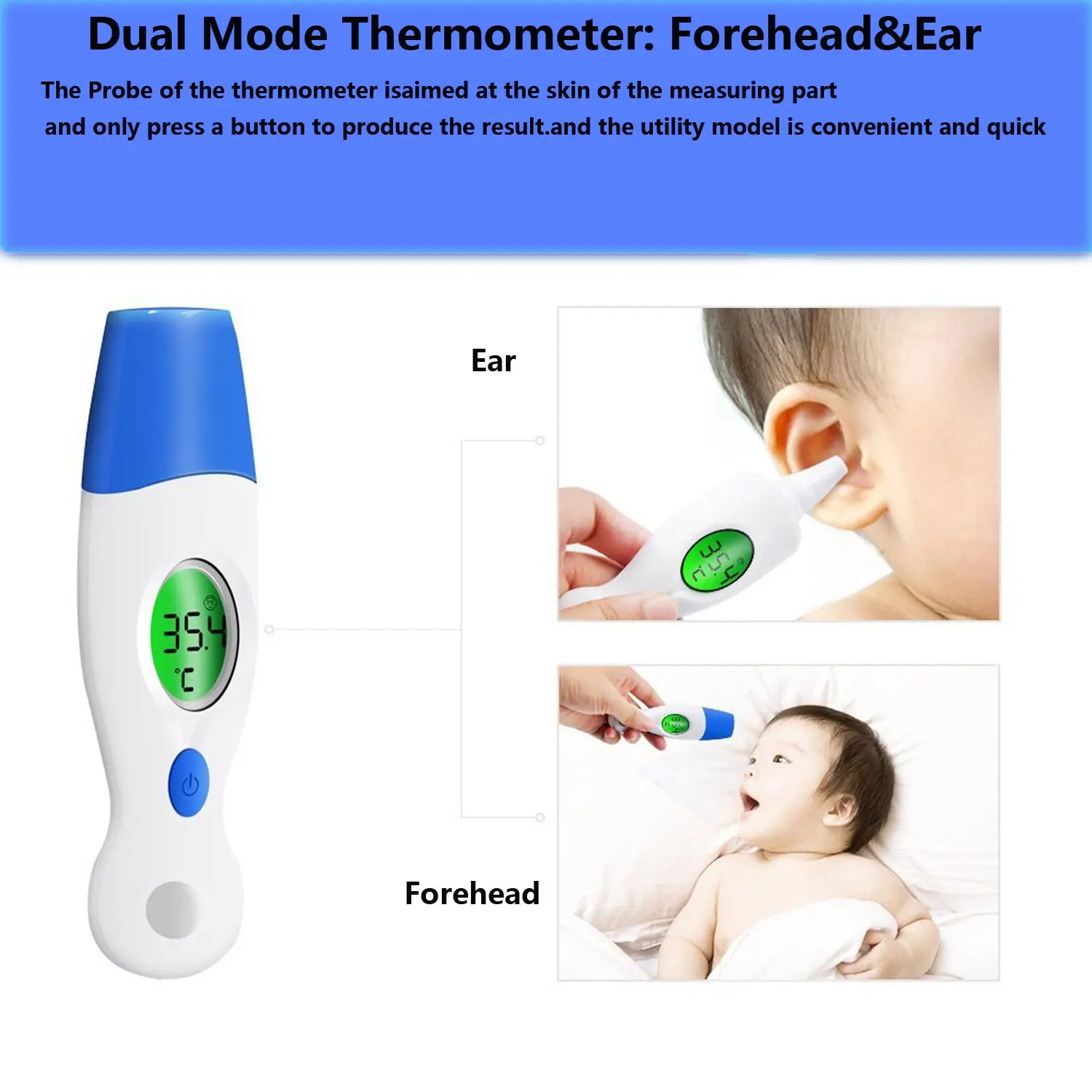 Oral Thermometer Non Mercury Mini Digital Contact High Temperature