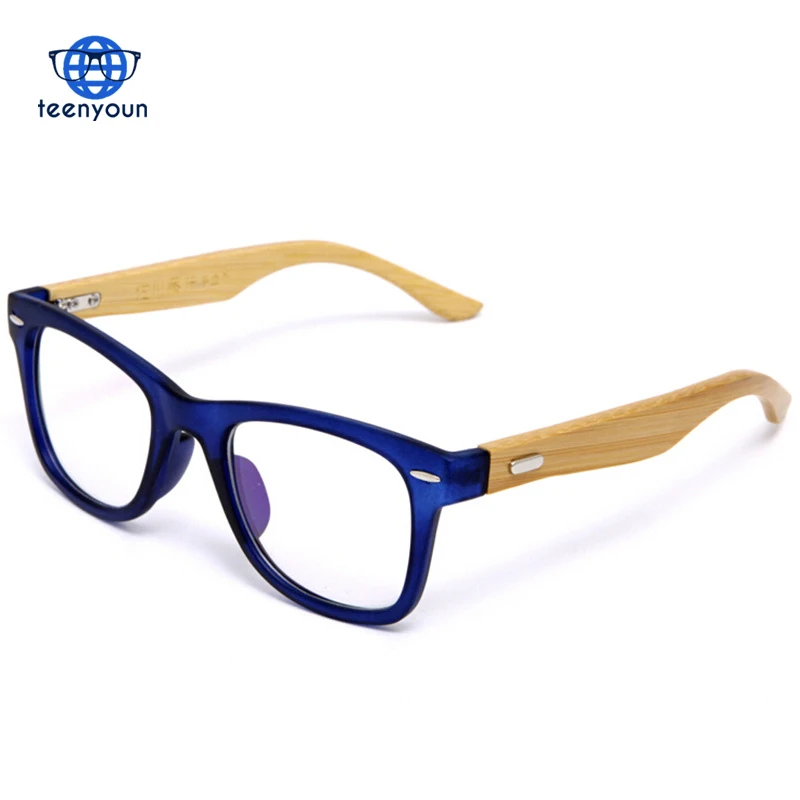 

China Handmade Natural Bamboo Glasses Frame Clear Lens For Women Men Vintage Myopia Eye Glasses Frames Wooden Spectacle Frame, 5 color