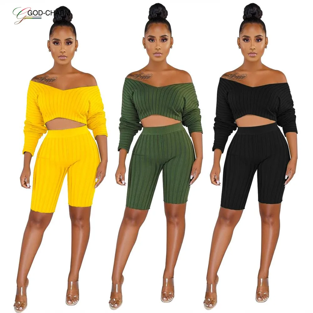 *GC-70909 2020 new arrivals Wholesale African sexy sweater clubwear women two piece outfits two piece set women clothing sexy
