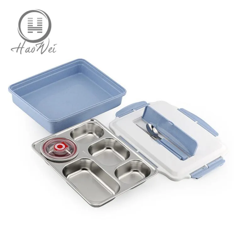 
High quality Child bento box with soup bowl stainless steel thermos tiffin lunch box for kids 