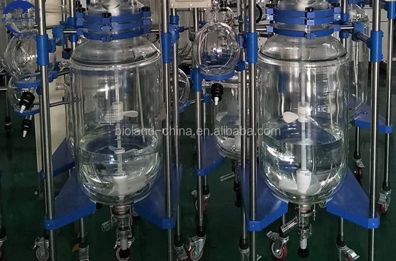 High Borosilicate Jacketed 50l 100l Liter Process Double Glass Reactor ...