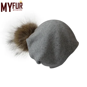 womens fur bobble hat