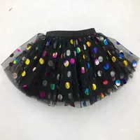 

Unicorn Design Baby Tutu New Arrival Black Kids Girl Tutu Skirt With Rainbow Polka Dots