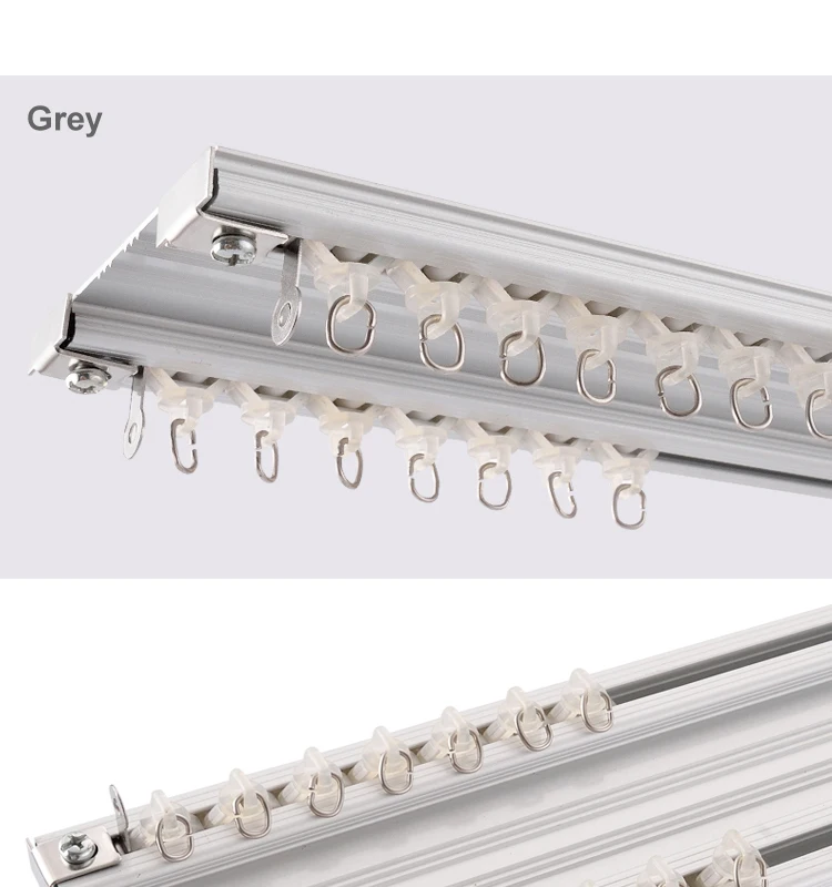 Ceiling Mounted Double Aluminum Curtain Rail/curtain Track - Buy Double ...