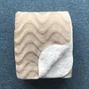 China Factory Supplier Double Layer Waved Embossed Pattern with Sherpa Blanket 100% Polyester Two Colors