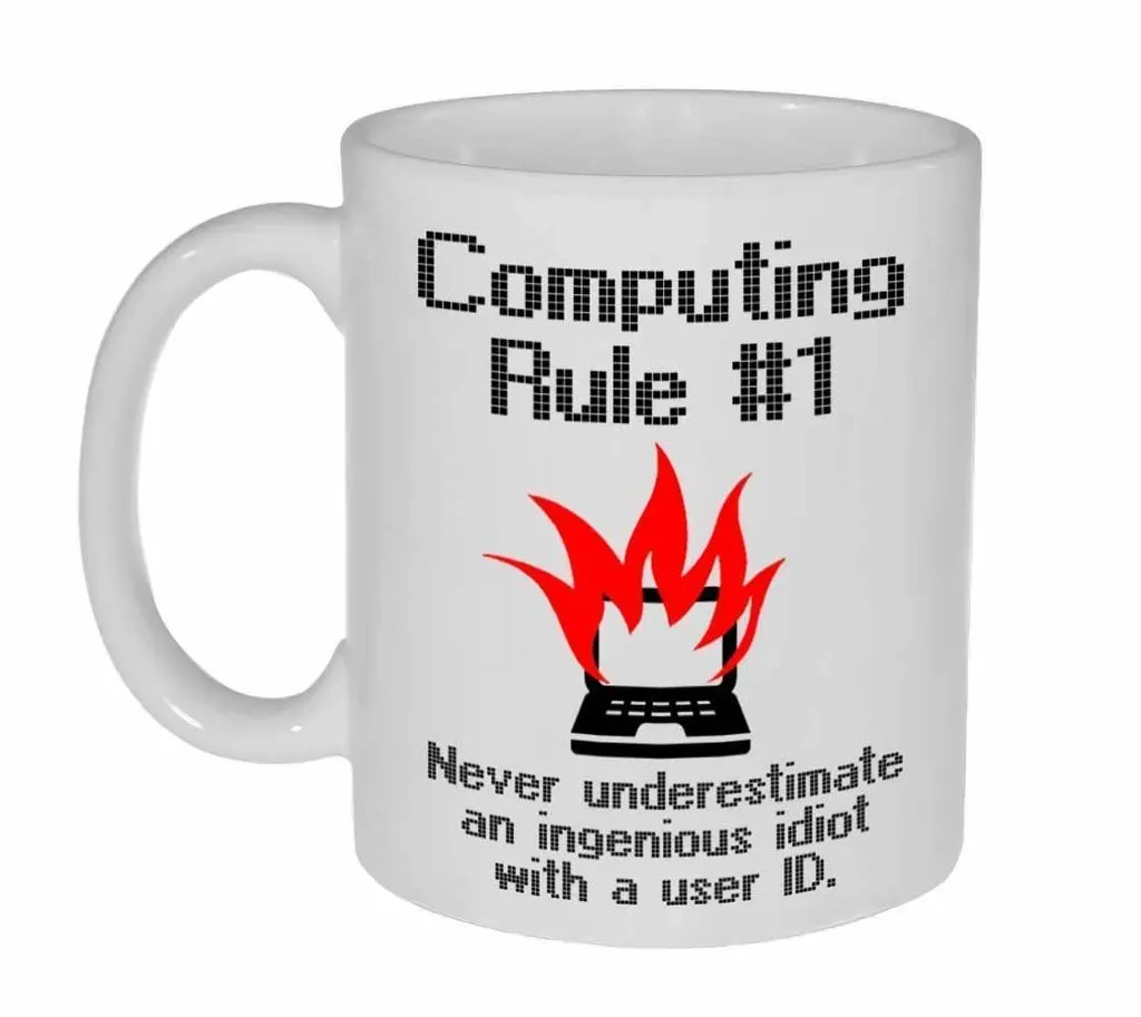 Popular Design Custom Office Cup - Computing Rule #1 Funny - 11 Ounce Ceramic White Coffee/Tea Cup