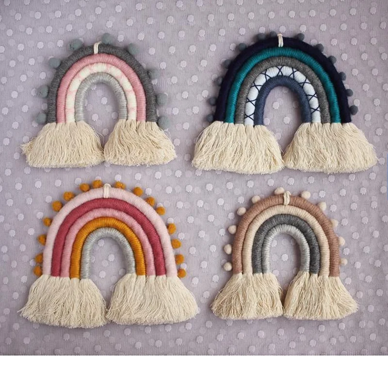 Rainbow Wall Hanging Rainbow Wall Art Boho Ornaments Bohemian Wall Hanging weave