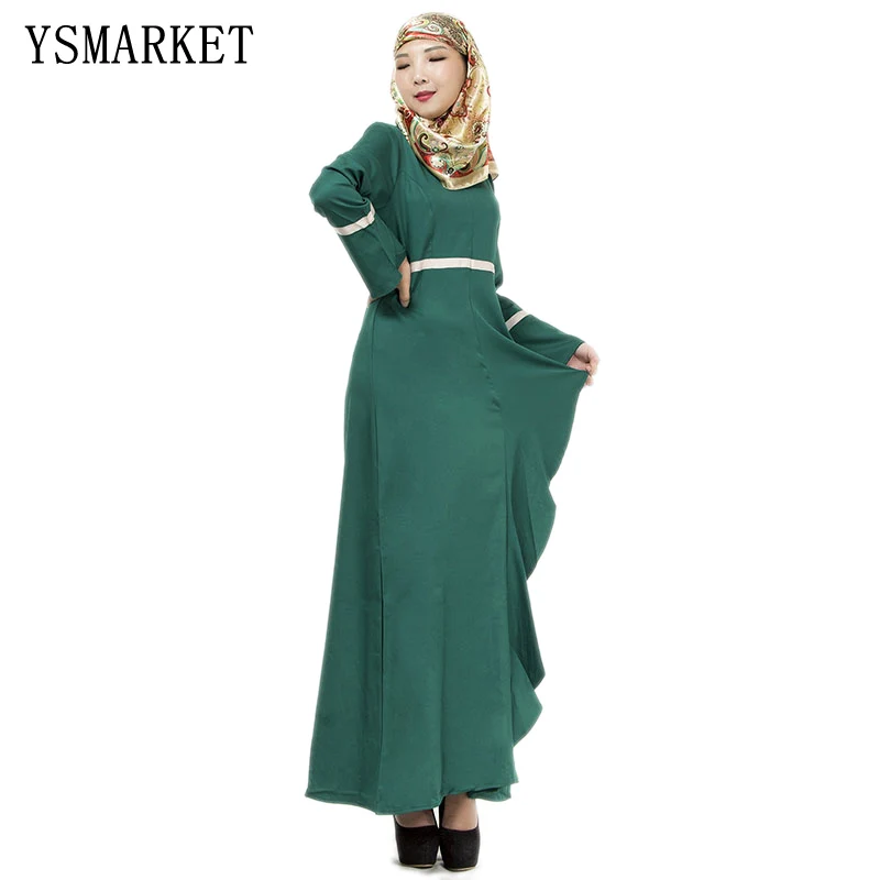 

Design Muslim Womens Kaftan Abaya Islamic Dress O-Neck Long Sleeve Empire Waist Chiffon Floor Length Womens Hijab Clothing, N/a