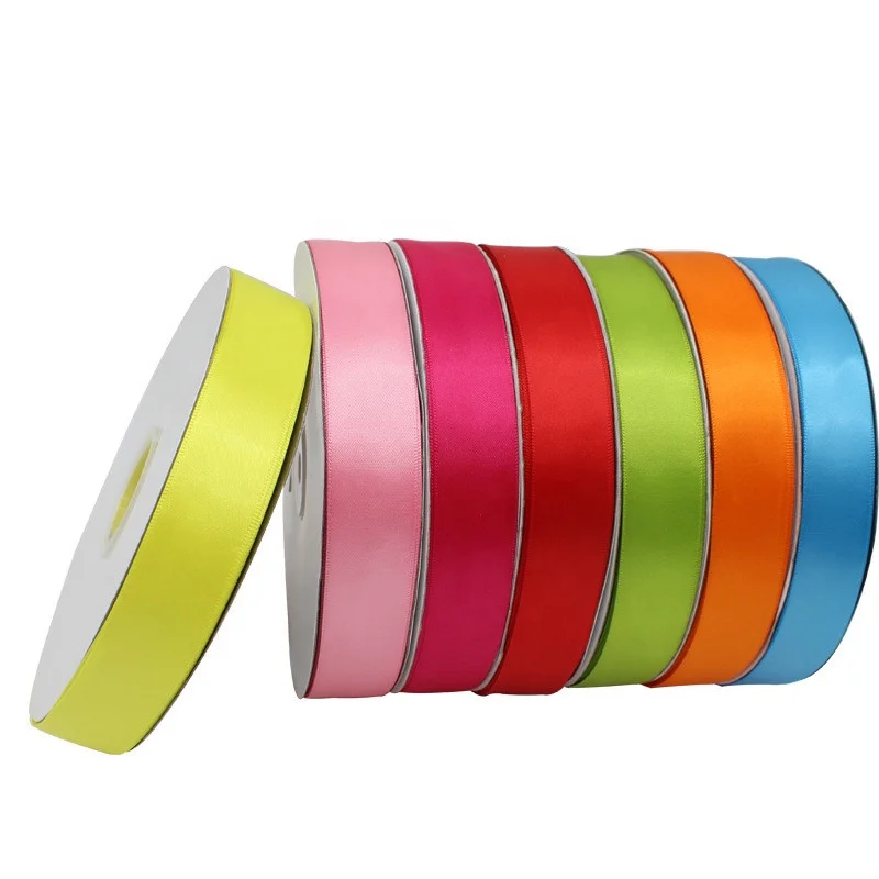 1 Inch Satin Ribbon Roll Single Faced Polyester Ribbon 196 Colors ...