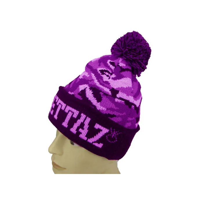 时尚运行刺绣迷彩男士针织童帽冬季