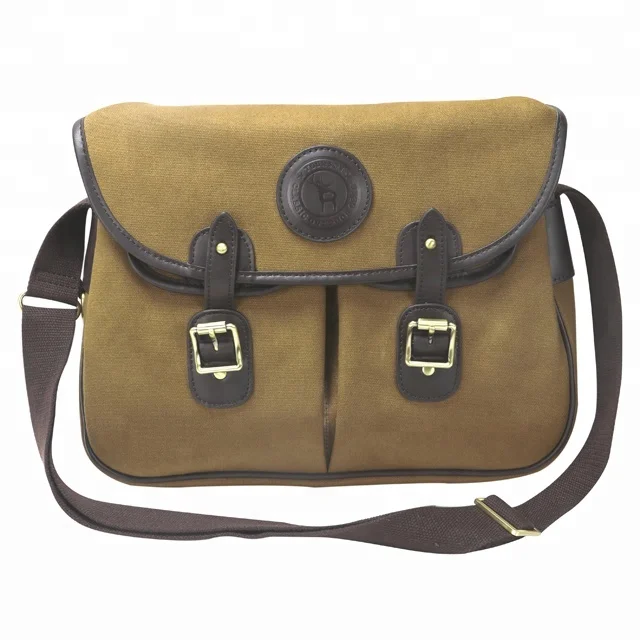 

HIBO durable canvas leather old fishing bags, Khaki